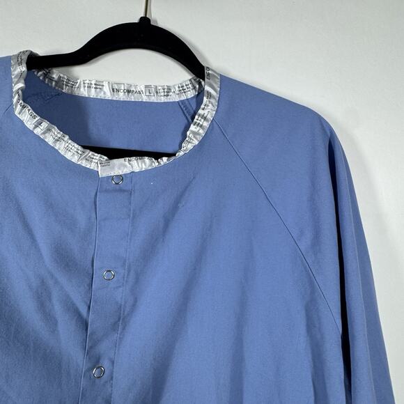 Long Sleeve Reversible Scrub Jacket Large Blue Encompass Surgeon Doctor Costume - Picture 3 of 5